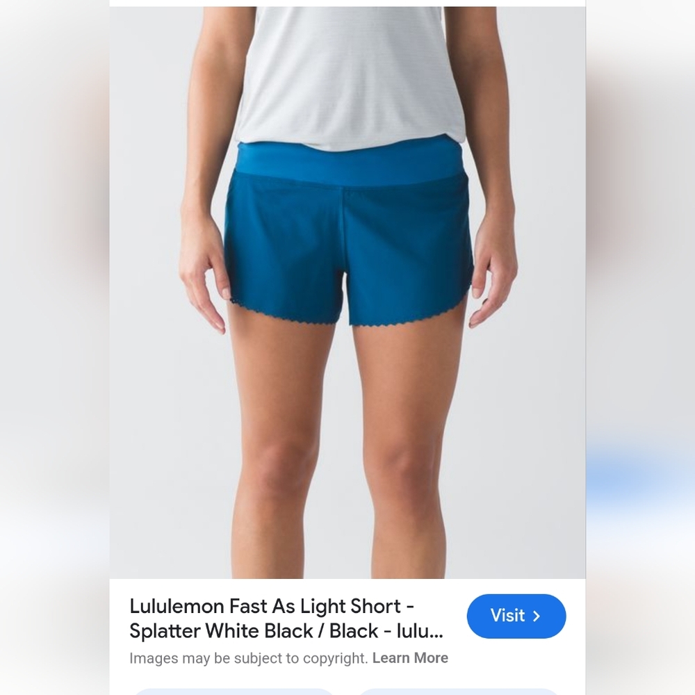 Lululemon athletica turquoise blue  shorts attached underwear size 10